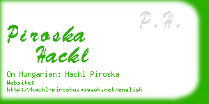 piroska hackl business card